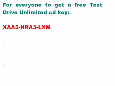 serial number test drive unlimited 2 key
